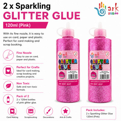 ARK CRAFT Arkcraft 2 X Ark's Sparkling Glitter Glue-120Ml- (Pink) from B&Q