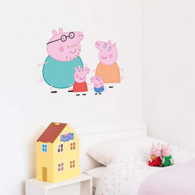 Stickerscape Peppa Pig Family Wall Sticker (Regular Size) Children's Bedroom Playroom Décor Self-Adhesive Removable from B&Q