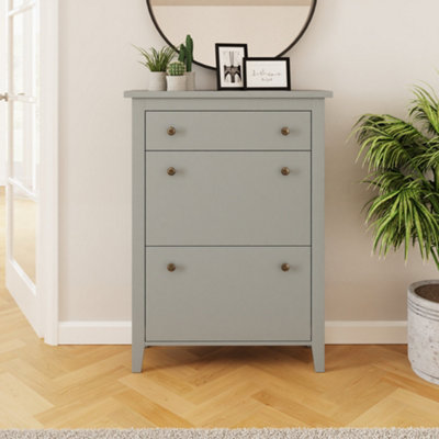 Gfw Deluxe Two Tier Shoe Cabinet Grey from B&Q