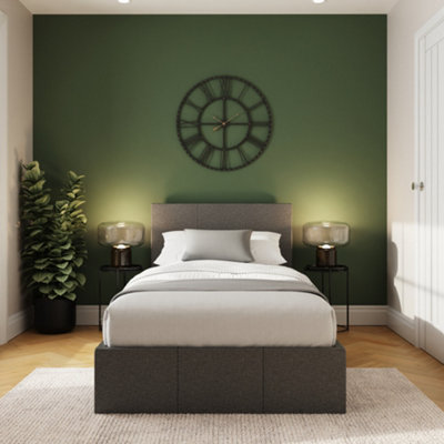 GFW Single Silver End Lift Ottoman Storage Bed - 90cm Grey Faux Leather - Image 11