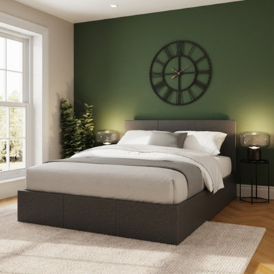 GFW Ecuador Grey Hopsack Fabric End Lift Ottoman Bed Frame - 4ft Small Double - Image 10