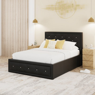 Gfw Hollywood Ottoman Storage Bed King Black from B&Q