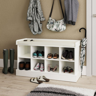 B&Q White Gfw Kempton Open Shoe Bench