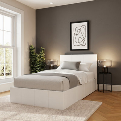 Gfw Unisex White Side Lift Ottoman Storage Bed In | : Single - Image 8