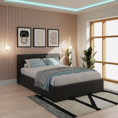  - Gfw Side Lift Ottoman Bed 135Cm Double Black