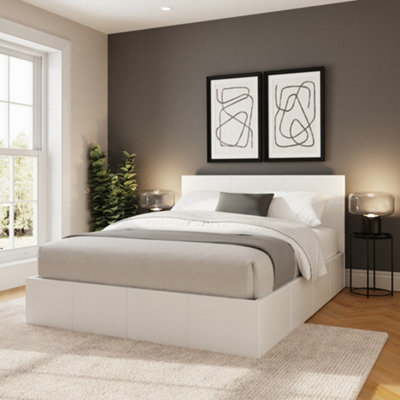GFW King Side Lift Ottoman Bed - White - Image 5