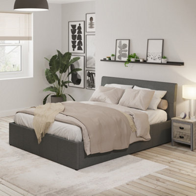 B&Q Grey Gfw Ascot Ottoman King 150Cm