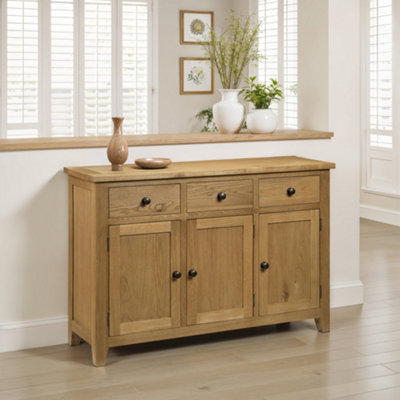 Julian Bowen Astoria 3 Door 3 Drawer SideboardOak from B&Q