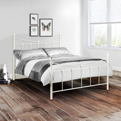 B&Q -  Rebecca 135Cm Double White Metal Bed