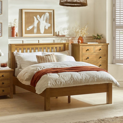 Julian Bowen Unisex Natural Amsterdam Low Footend Solid Oak Bed In | : King - Image 10
