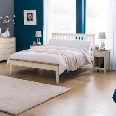B&Q -  Salerno 150Cm King Ivory And Oak Effect Bed