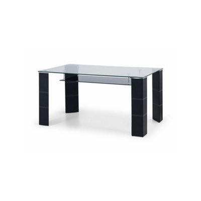 Julian Bowen Unisex Black Greenwich Glass Dining Table - Image 8