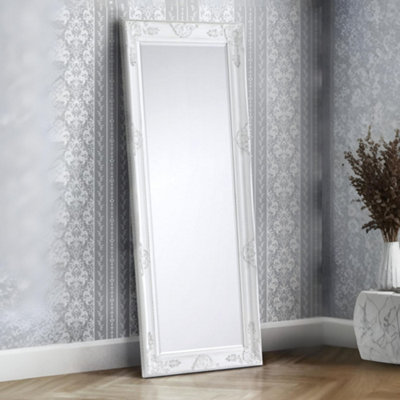 B&Q -  Palais White Lean-To MirrorWood FrameRectangularFull LengthFreestanding170 X 70 X 6Cm
