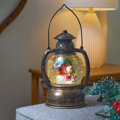 Snowman Christmas Lantern Snow Globe from B&Q