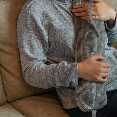2L Long Hot Water Bottle With CoverGrey from B&Q