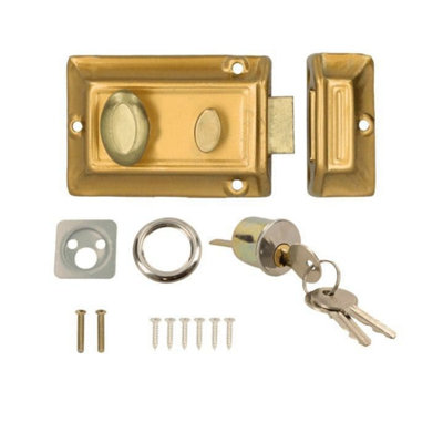 Marco Paul Rim Night Latch Door LockPolished Brass Gate Lock Extra Security from B&Q