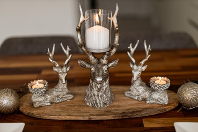 2Pc Stag Tealight Candle Holders from B&Q