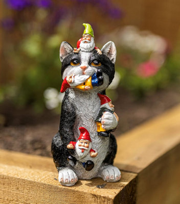  - Marco Paul Resin Gnome Eating Cat Ornament
