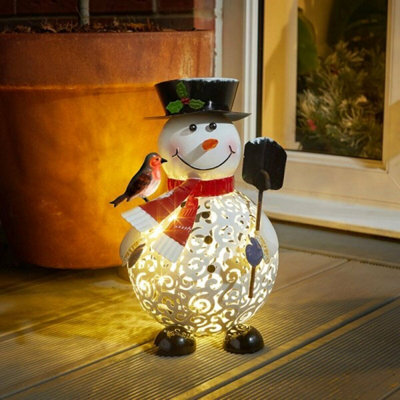  - Pre-Lit Filigree Snowman Led Decoration
