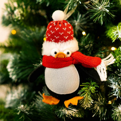 Hanging Penguin Christmas Tree DecorationRed Hat from B&Q
