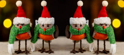 4Pc Christmas Robin Tree Bauble Decoration Set from B&Q
