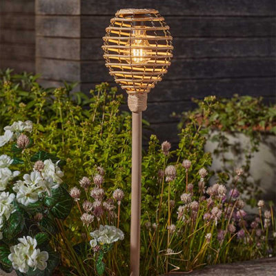 Marco Paul Faux Rattan Stake Solar Light from B&Q