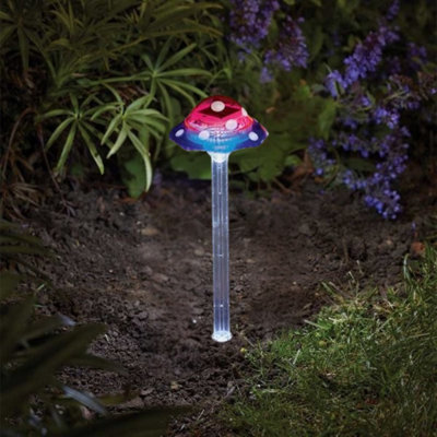 B&Q Marco Paul Solar Mushroom Led Purple/Light