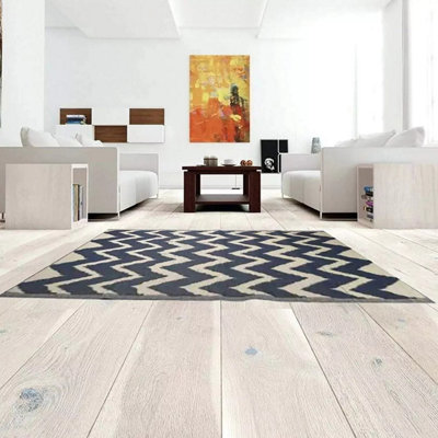 Marco Paul Large Blue Zigzag Rug from B&Q