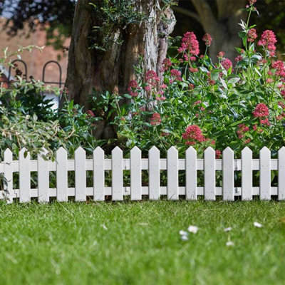 Marco Paul 4Pc White Picket Fence Panels 40X30Cm from B&Q