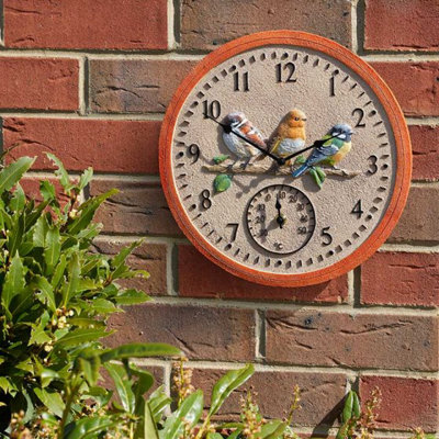 Marco Paul 30Cm Bird Design Garden Clock And Thermometer from B&Q