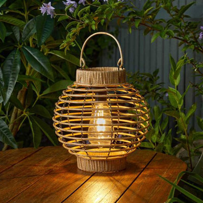 Marco Paul Rattan Style Solar Lantern from B&Q