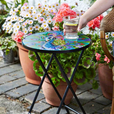 Marco Paul Stained Glass Peacock Table from B&Q
