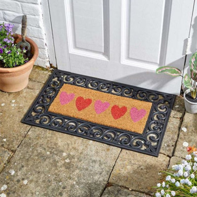 Marco Paul Natural Coir Hearts Doormat Insert from B&Q