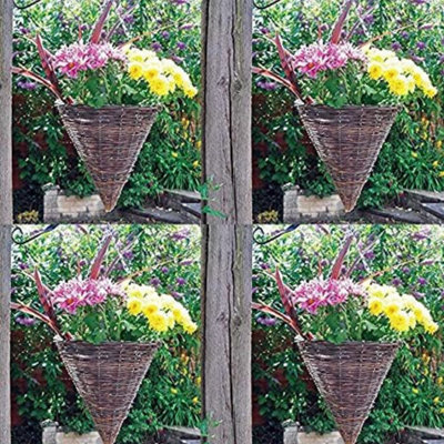 Marco Paul 4 Pack 12" Rattan Cone Basket from B&Q
