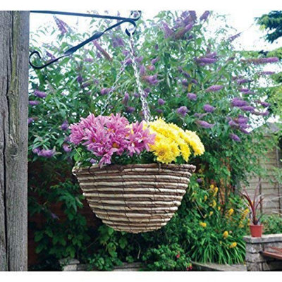 Marco Paul 6 Pack Hanging Basket 12''  Rattan Round Outdoor Garden Planter from B&Q