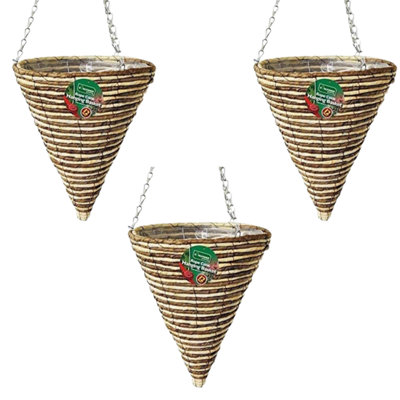 Marco Paul 3Pc Hanging Flower Basket 12'' Cone from B&Q