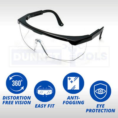 Safety Glasses Clear Anti-Fog & Anti-Scratch Eye Protection Work/lab Goggles from B&Q