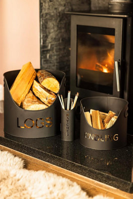 Marco Paul 3Pc Fireside Accessory SetBlack from B&Q
