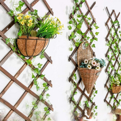 Marco Paul 1.8 X 0.3M Heavy Duty Wooden Expanding Tan Trellis from B&Q