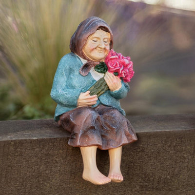 Marco Paul Sitting Grandmother Garden Ornaments Outdoor from B&Q