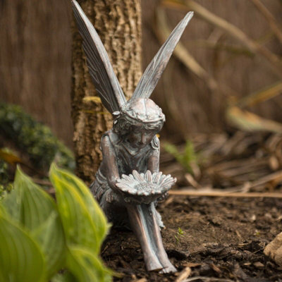 Marco Paul Bronze Effect Sitting Fairy Ornament from B&Q