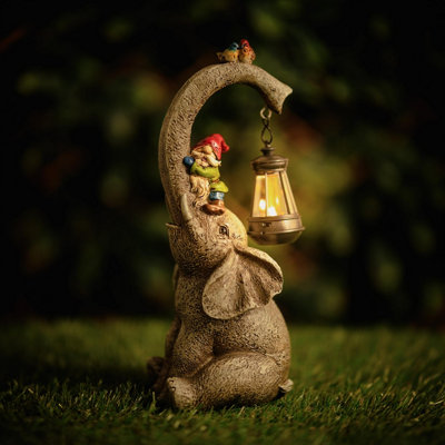 Marco Paul Solar Elephant Gnome Ornament Garden Led Light from B&Q