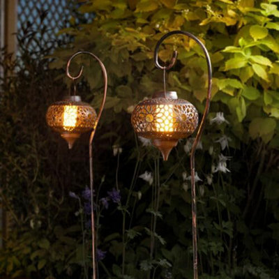 Marco Paul 2Pc  Flaming Lantern Solar Led Stake Lights from B&Q
