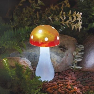 Marco Paul Red Mushroom Stake Solar Light from B&Q