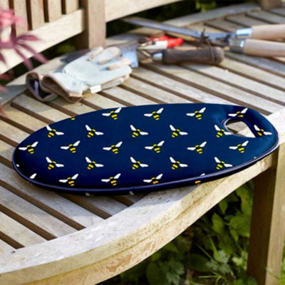 Marco Paul Navy Blue Bee Pattern Garden Kneeler from B&Q