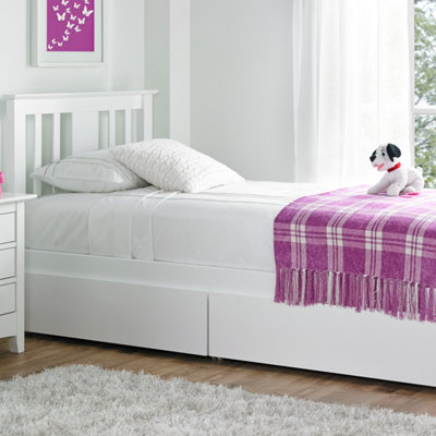 Malmo White Solo Wooden Bed Frame - Single Bed Frame Only