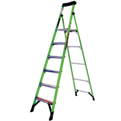 Little Giant 6 Tread Mightylite Grp Platform Step Ladder from B&Q