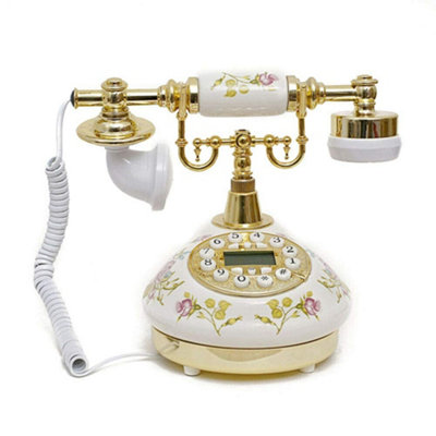  - Designo Replica Antique Telephone Vintage Home Landline Corded Working Classical Phone Machine (Ceramic)
