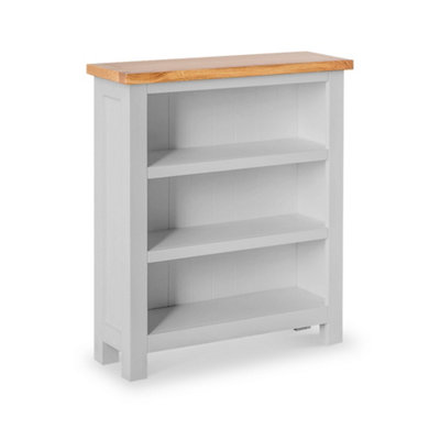 Farro Grey 3 Tier Small BookcasePainted With Oak TopBy Roseland Furniture from B&Q