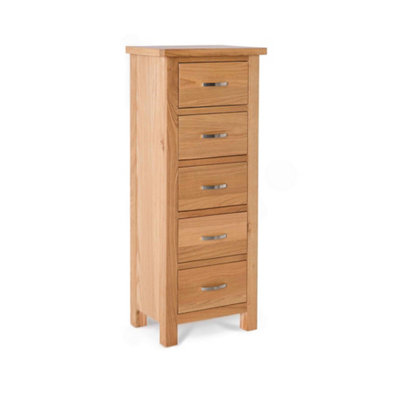 London Oak 5 Drawer Tallboy Chest Fully AssembledBy Roseland Furniture from B&Q